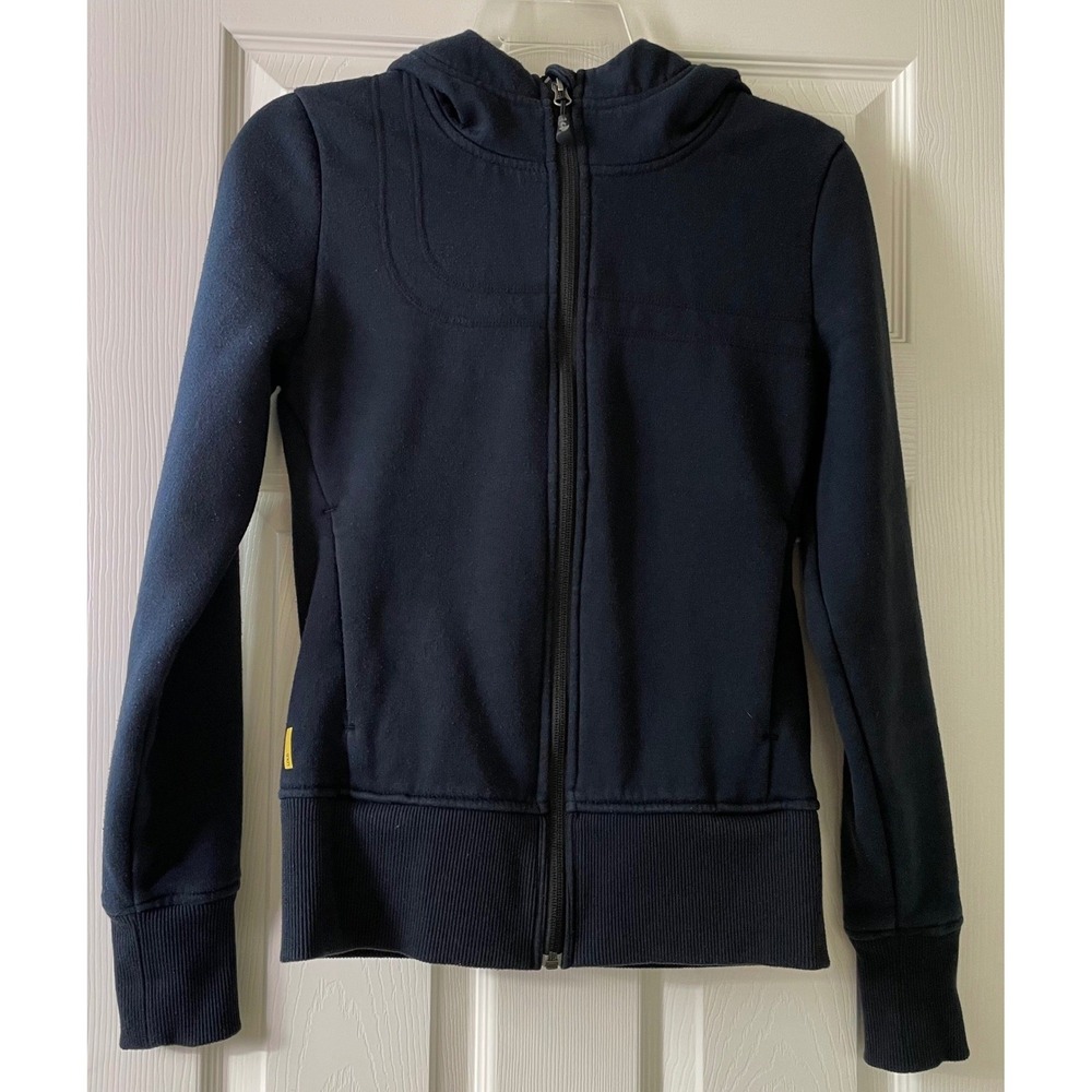 LOLE Hooded Full Zip‎ Fleece Navy Blue Lined Athleisure Jacket Women's Small